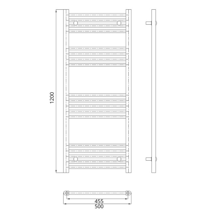 Grzejnik Dekoracyjny Łazienkowy BASIC Czarny 50x120