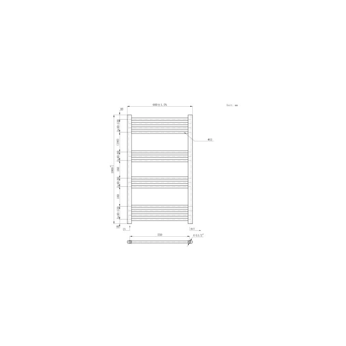 Grzejnik Dekoracyjny Łazienkowy BASIC Czarny 60x100